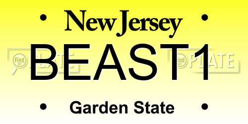 BEAST1 New Jersey License Plate