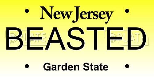 BEASTED New Jersey License Plate