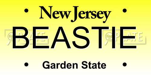 BEASTIE New Jersey License Plate