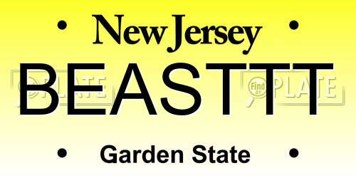 BEASTTT New Jersey License Plate