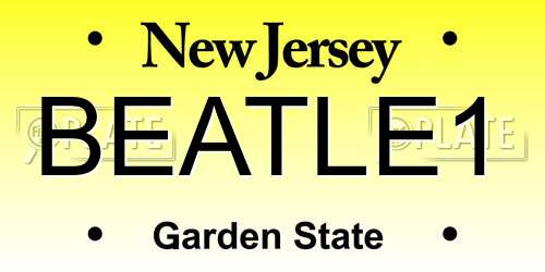 BEATLE1 New Jersey License Plate