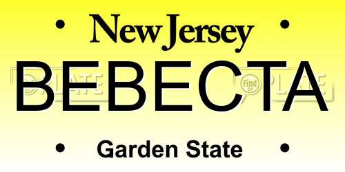 BEBECTA New Jersey License Plate