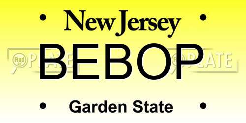 BEBOP New Jersey License Plate