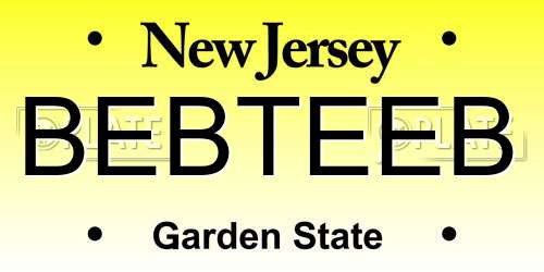 BEBTEEB New Jersey License Plate