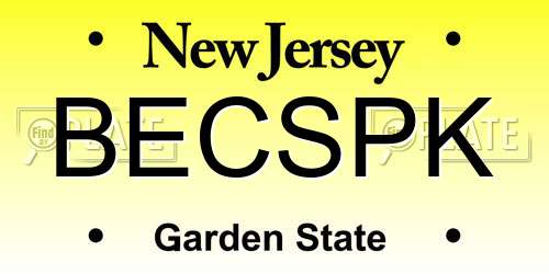BECSPK New Jersey License Plate