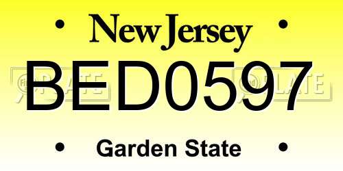 BED0597 New Jersey License Plate