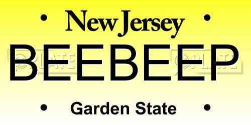 BEEBEEP New Jersey License Plate