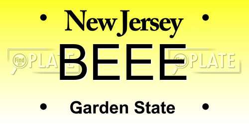 BEEE New Jersey License Plate