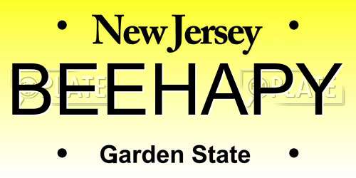 BEEHAPY New Jersey License Plate