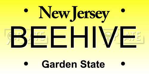 BEEHIVE New Jersey License Plate