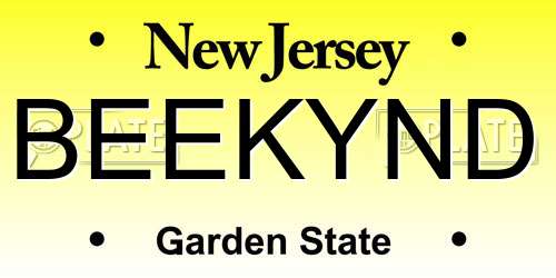 BEEKYND New Jersey License Plate