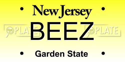 BEEZ New Jersey License Plate