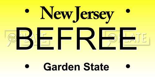BEFREE New Jersey License Plate