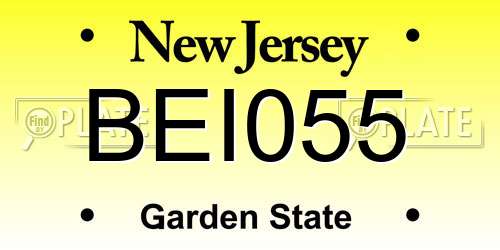 BEI055 New Jersey License Plate