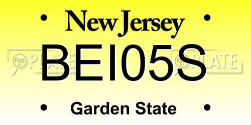 BEI05S New Jersey License Plate