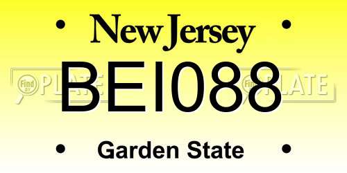 BEI088 New Jersey License Plate