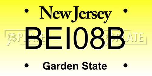 BEI08B New Jersey License Plate