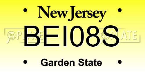 BEI08S New Jersey License Plate
