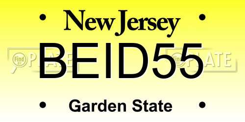 BEID55 New Jersey License Plate