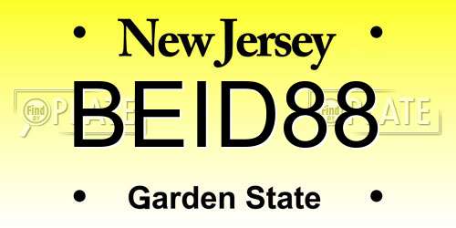 BEID88 New Jersey License Plate