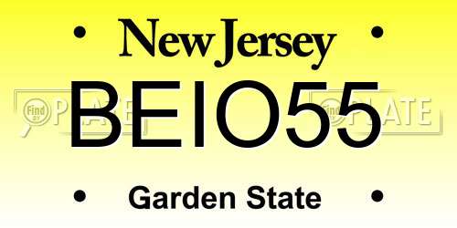 BEIO55 New Jersey License Plate