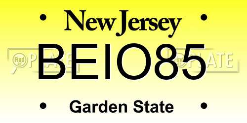 BEIO85 New Jersey License Plate
