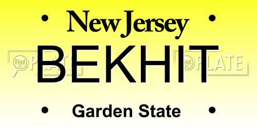BEKHIT New Jersey License Plate