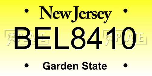 BEL8410 New Jersey License Plate