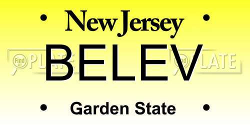 BELEV New Jersey License Plate