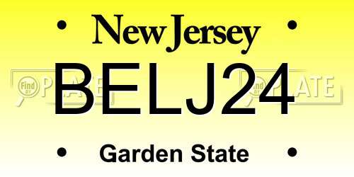 BELJ24 New Jersey License Plate