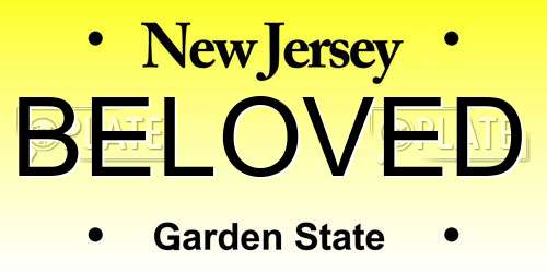 BELOVED New Jersey License Plate