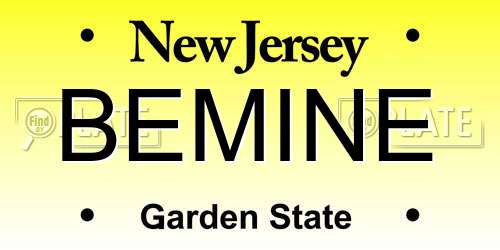 BEMINE New Jersey License Plate