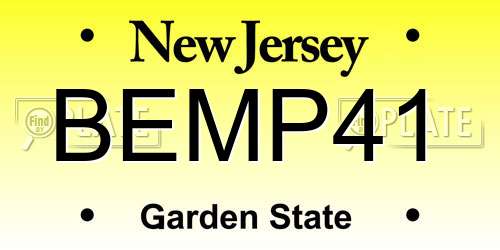 BEMP41 New Jersey License Plate