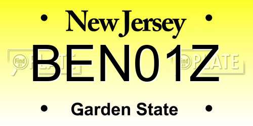 BEN01Z New Jersey License Plate