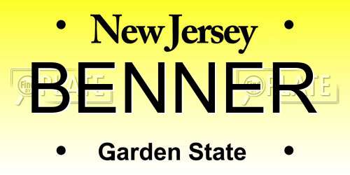 BENNER New Jersey License Plate