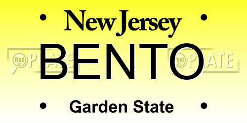 BENTO New Jersey License Plate