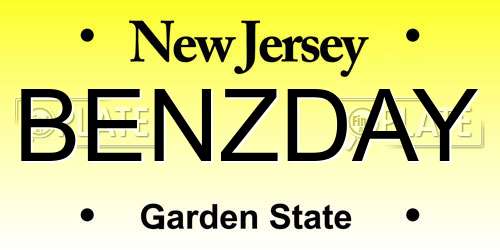 BENZDAY New Jersey License Plate