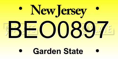 BEO0897 New Jersey License Plate