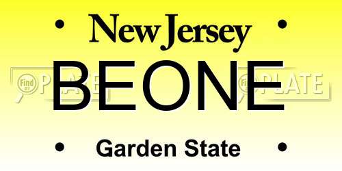BEONE New Jersey License Plate