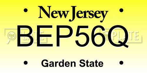 BEP56Q New Jersey License Plate