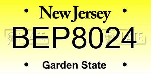 BEP8024 New Jersey License Plate