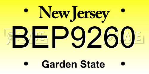 BEP9260 New Jersey License Plate