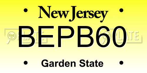 BEPB60 New Jersey License Plate