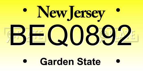 BEQ0892 New Jersey License Plate