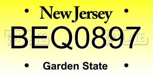 BEQ0897 New Jersey License Plate