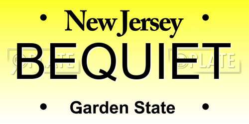 BEQUIET New Jersey License Plate