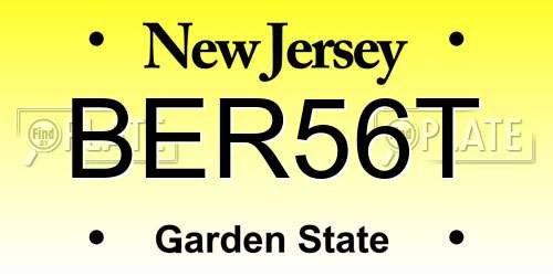 BER56T New Jersey License Plate