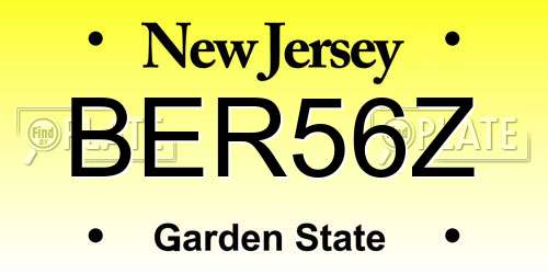 BER56Z New Jersey License Plate