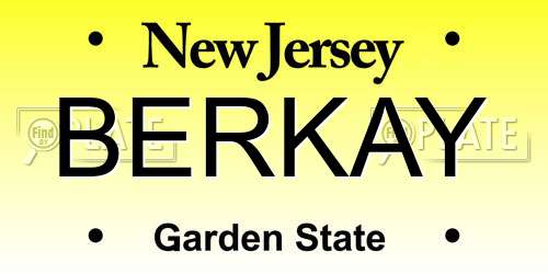 BERKAY New Jersey License Plate