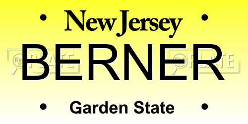 BERNER New Jersey License Plate